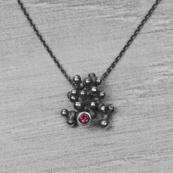 "Colony" silver necklace with tourmaline