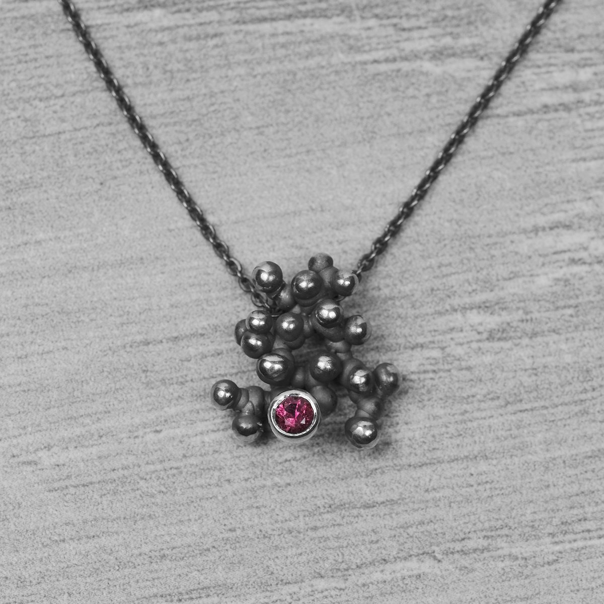 "Colony" silver necklace with tourmaline - Image 1