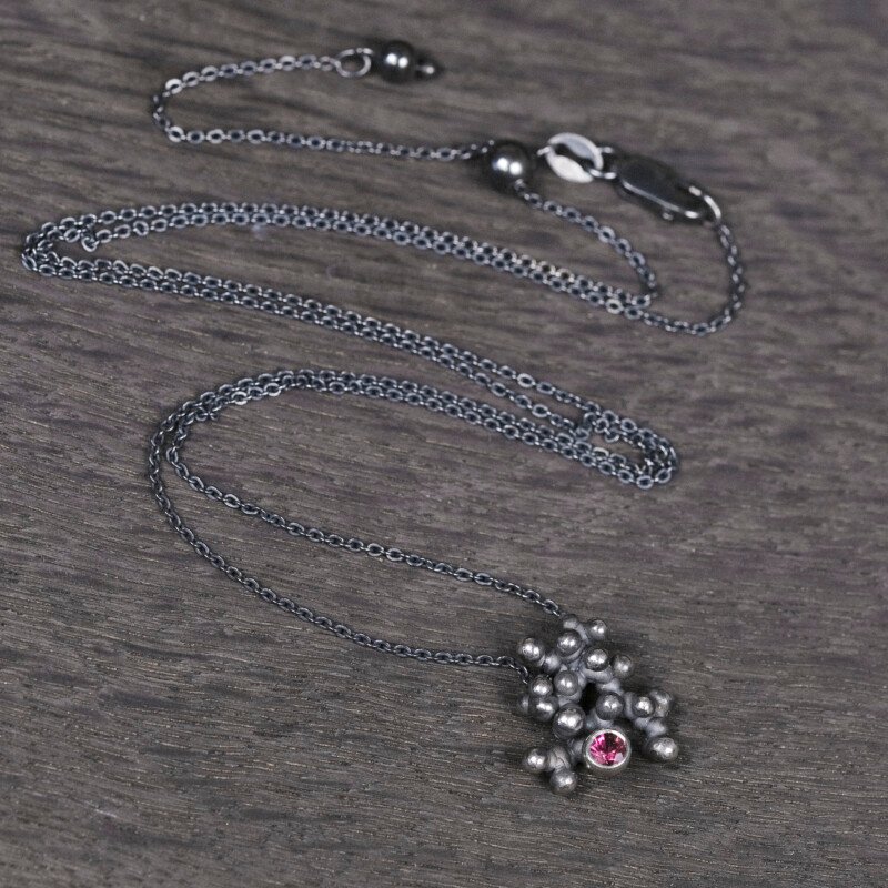 Silver Necklace "Colony" with Tourmaline - Image 2