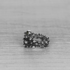 "Colony" silver ring with green sapphire - Image 4