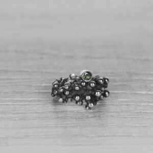 "Colony" silver ring with green sapphire - Image 8