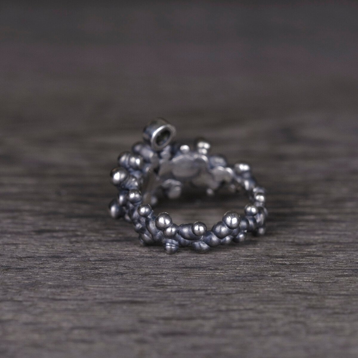 Silver Ring "Colony" with Green Sapphire - Image 3