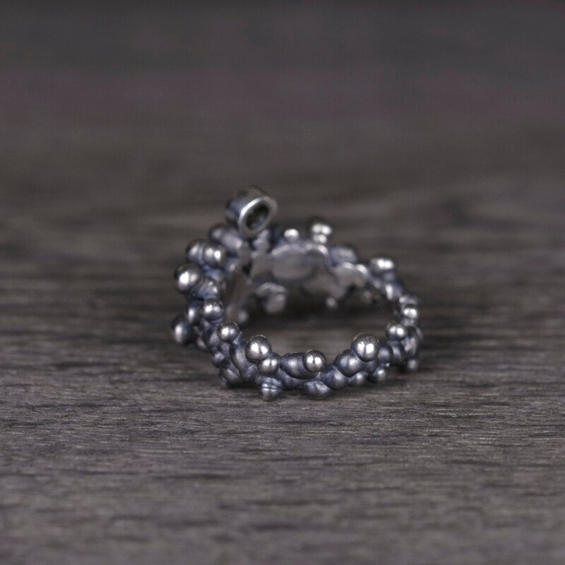 Silver Ring "Colony" with Green Sapphire - Image 3