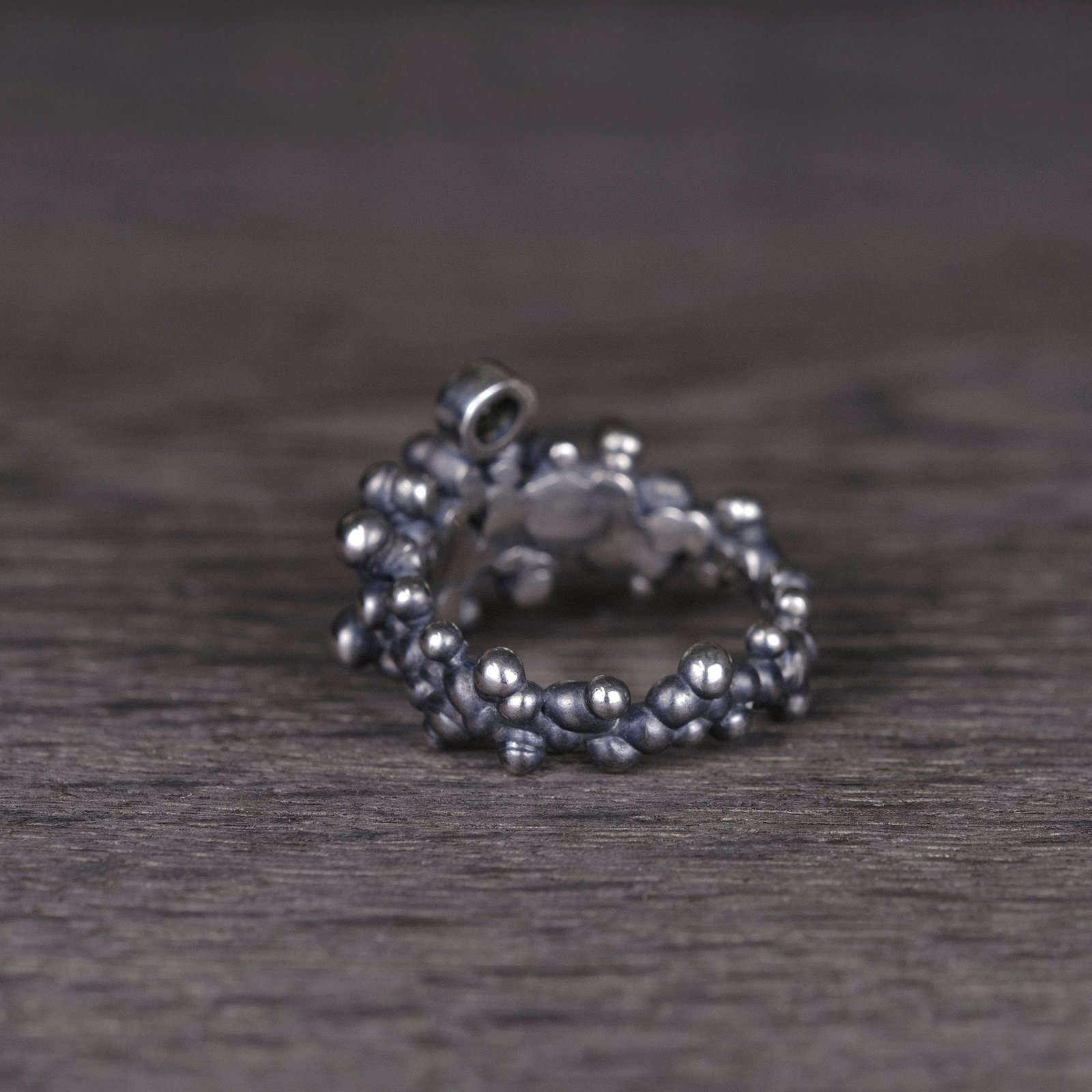 Silver Ring "Colony" with Green Sapphire - Image 3