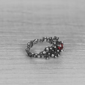 "Colony" silver ring with orange sapphire - Image 5