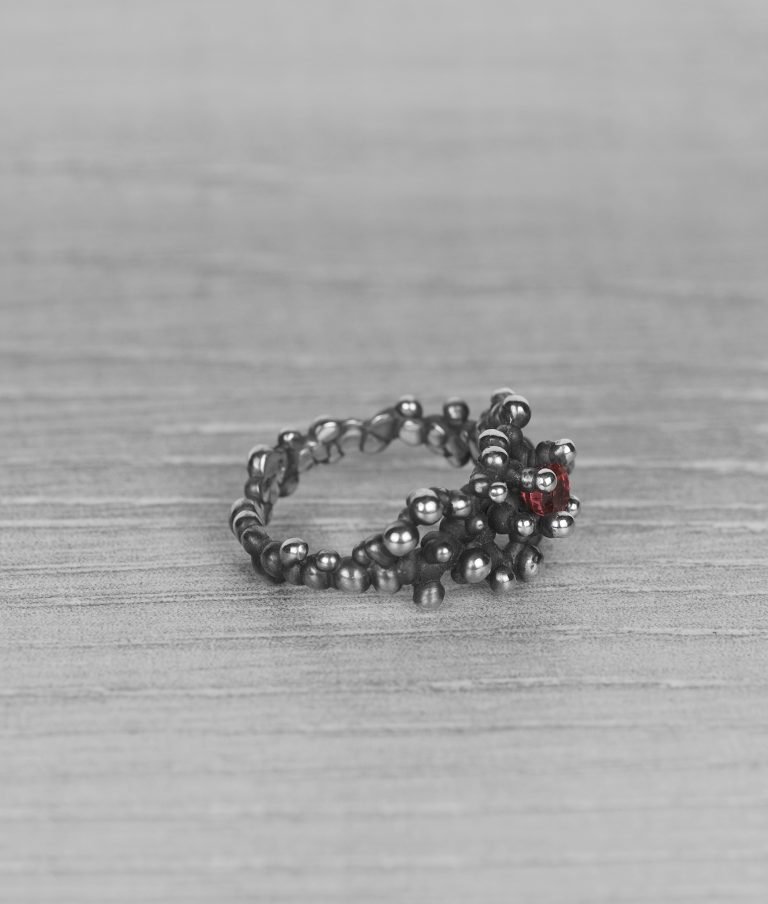 "Colony" silver ring with orange sapphire - Image 5