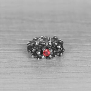 "Colony" silver ring with orange sapphire - Image 7