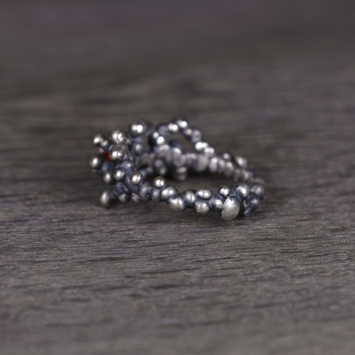 Silver Ring "Colony" with Orange Sapphire - Image 3