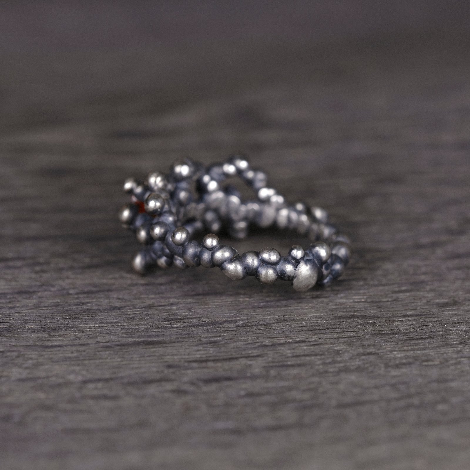 Silver Ring "Colony" with Orange Sapphire - Image 3