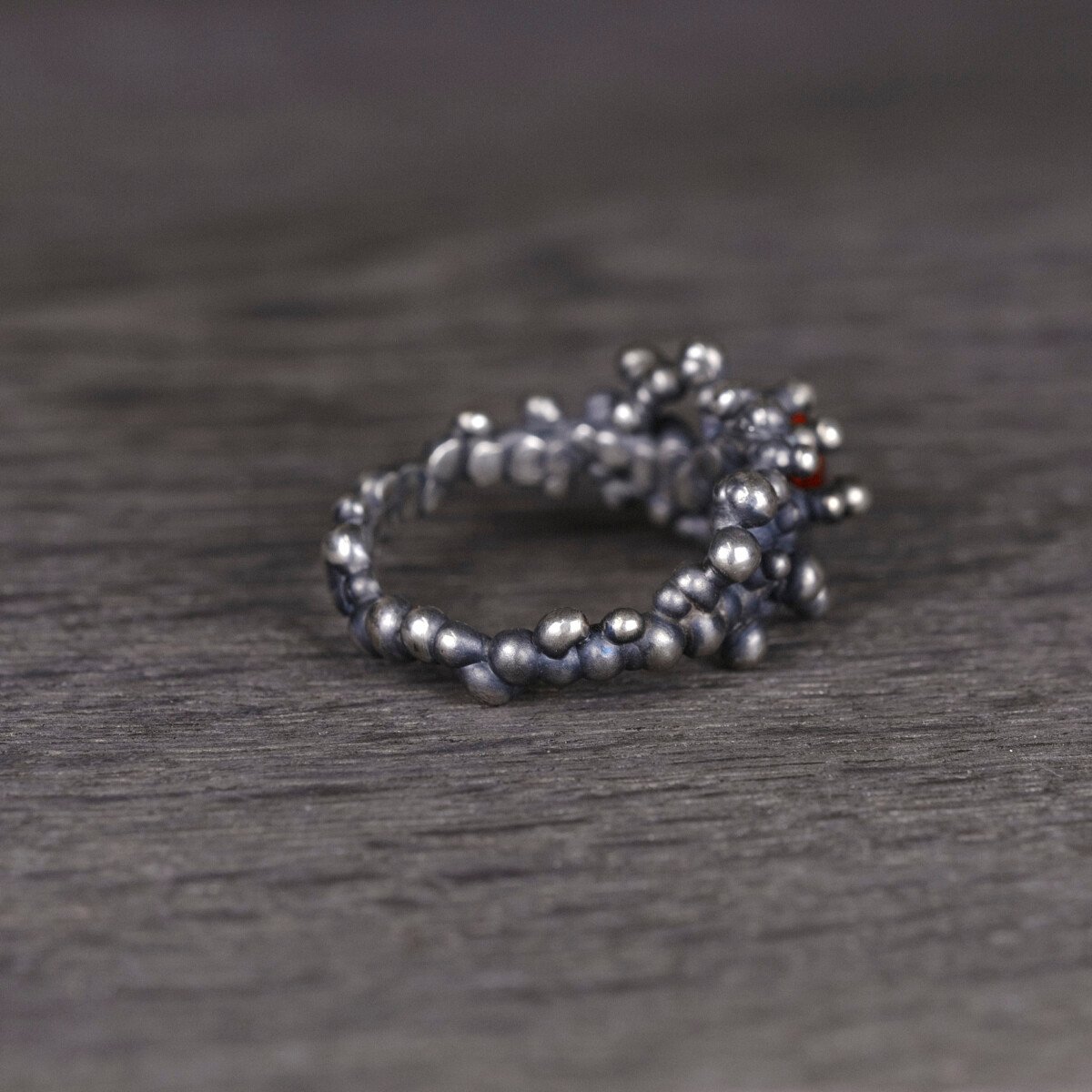 Silver Ring "Colony" with Orange Sapphire - Image 4