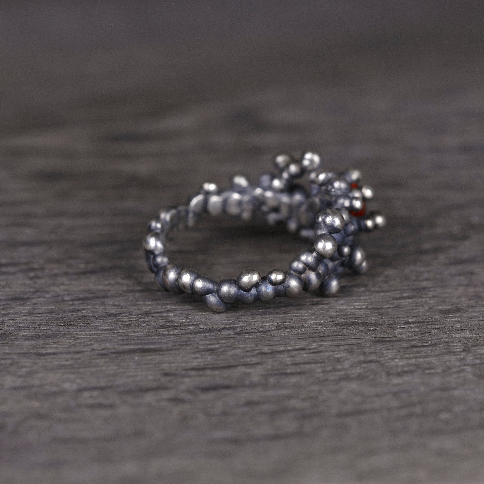 Silver Ring "Colony" with Orange Sapphire - Image 4