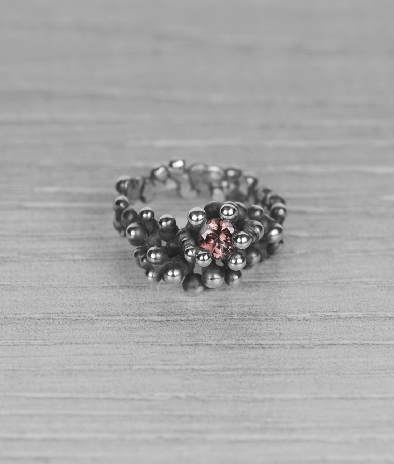"Colony" silver ring with tourmaline