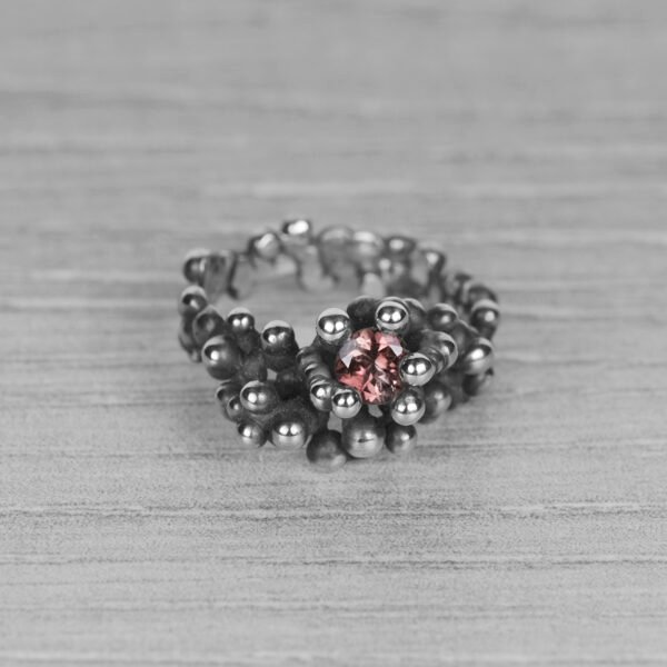 "Colony" silver ring with tourmaline