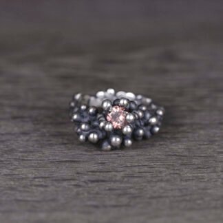 Silver Ring "Tiny Potatoes" with Tourmaline