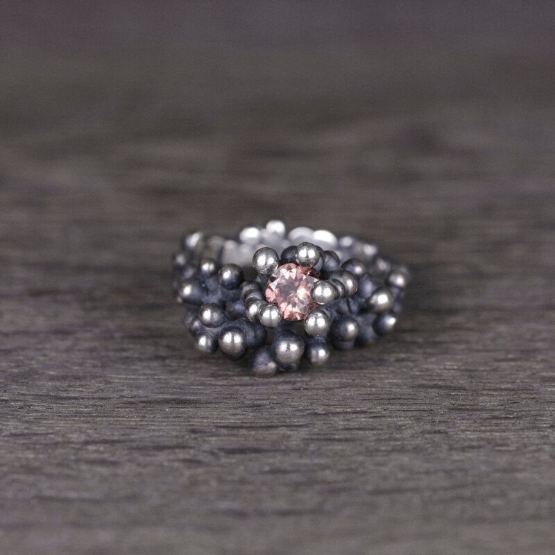 Silver Ring "Colony" with Tourmaline - Image 1