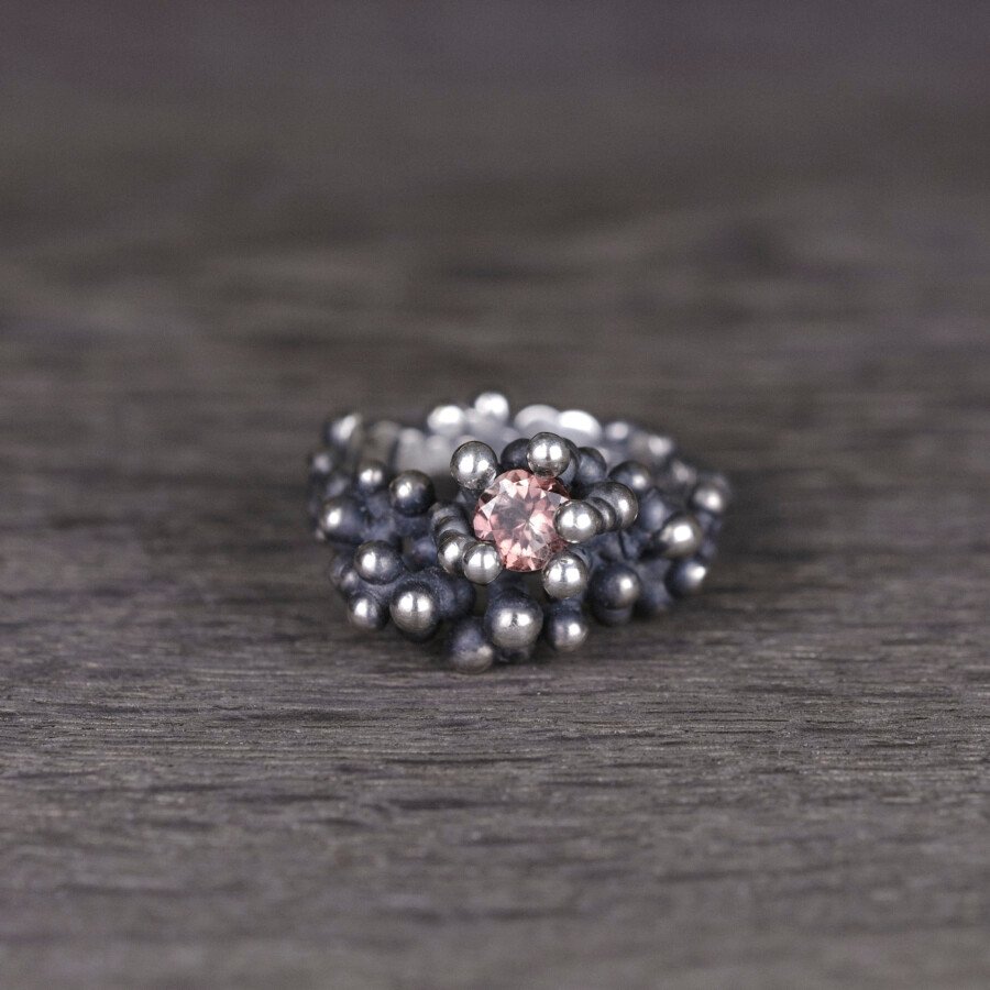 Silver Ring "Colony" with Tourmaline