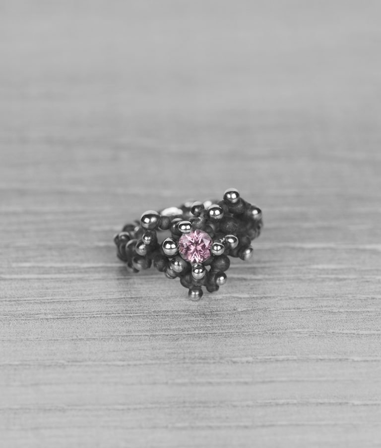 "Colony" silver ring with tourmaline