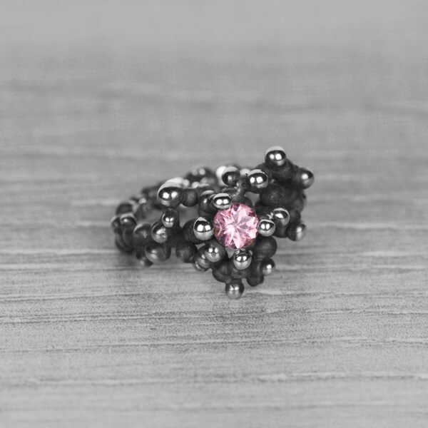 "Colony" silver ring with tourmaline