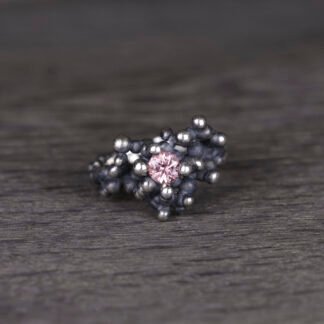 Silver Ring "Tiny Potatoes" with Tourmaline