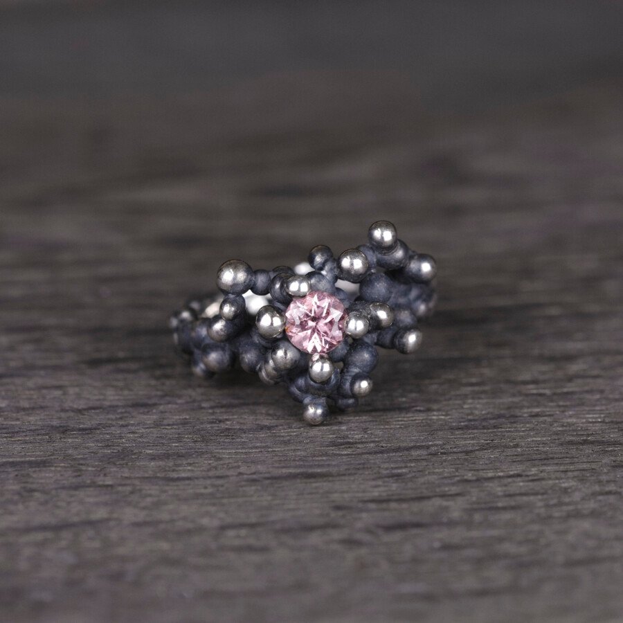 Silver Ring "Colony" with Tourmaline