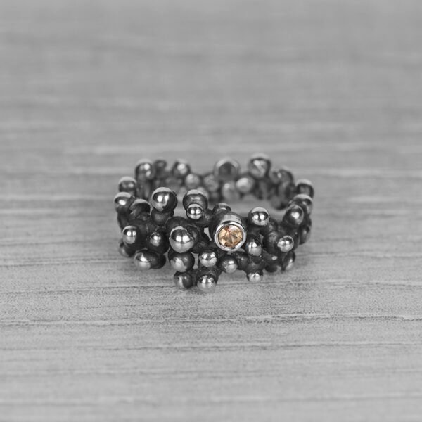 "Colony" silver ring with yellow sapphire
