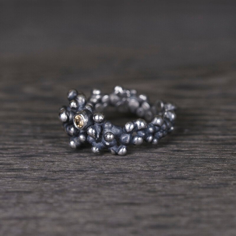 Silver Ring "Colony" with Yellow Sapphire - Image 2