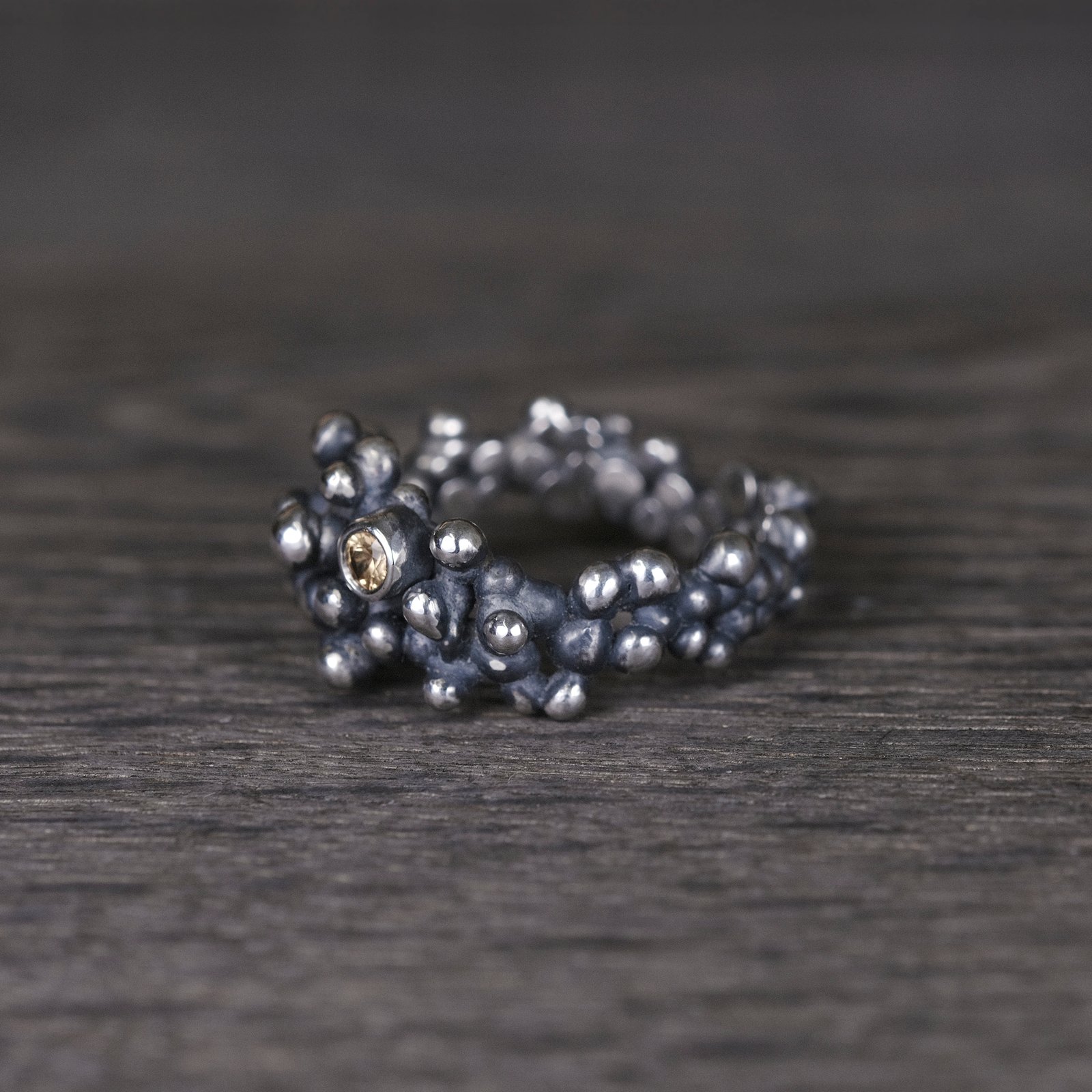 Silver Ring "Colony" with Yellow Sapphire - Image 2