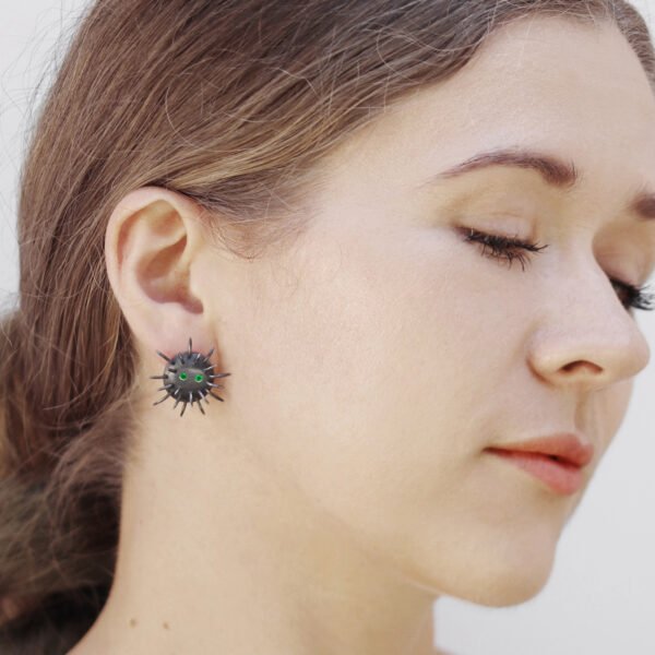 Silver Earrings "Tricksters" with Chrome Diopsides