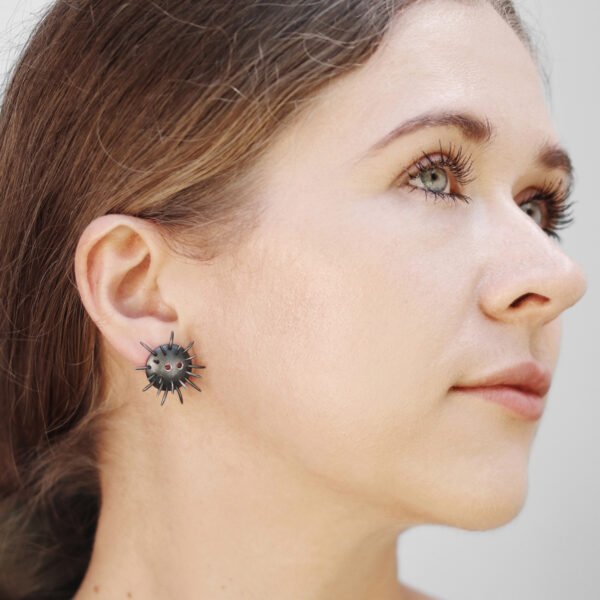 Silver Earrings "Tricksters" with Garnets