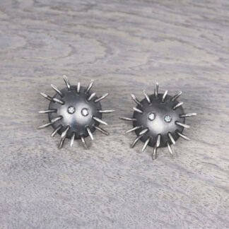 Silver Earrings "Kratt" with Zircons