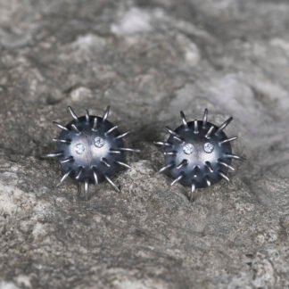 Silver Earrings "Kratt" with Zircons