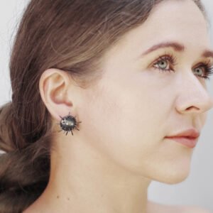 Silver Earrings "Tricksters" with Zircons
