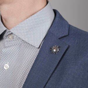 Silver Pin "Trickster" with Garnets - Image 3