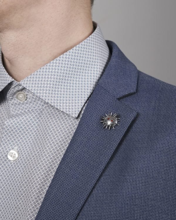 Silver Pin "Trickster" with Garnets