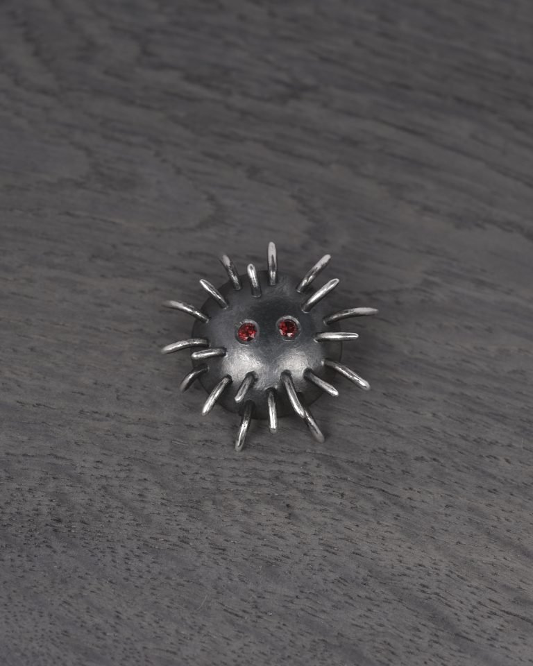 Silver Pin "Trickster" with Garnets - Image 2