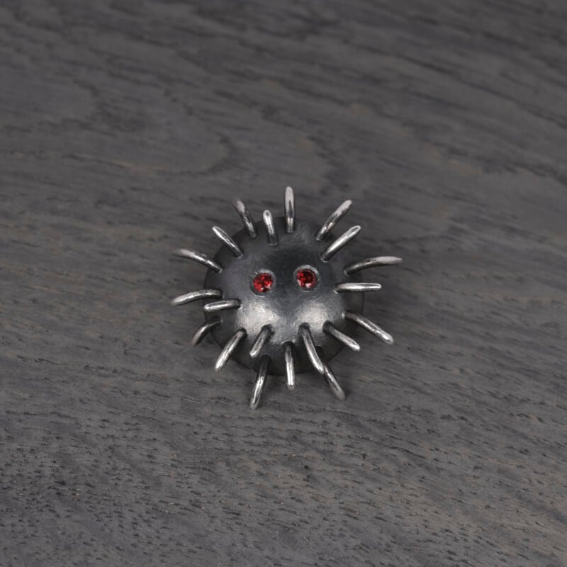 Silver Pin "Trickster" with Garnets - Image 2