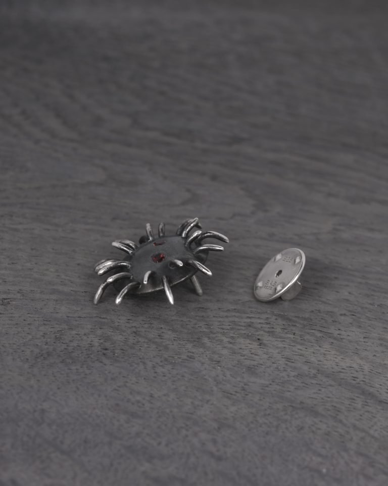 Silver Pin "Trickster" with Garnets - Image 4