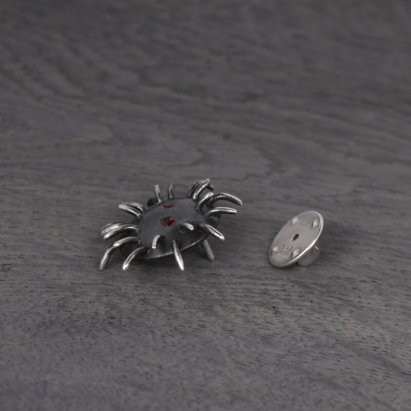 Silver Pin "Trickster" with Garnets - Image 4