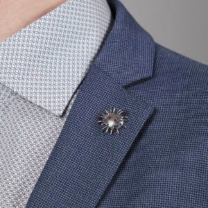 Silver Pin "Trickster" with Garnets