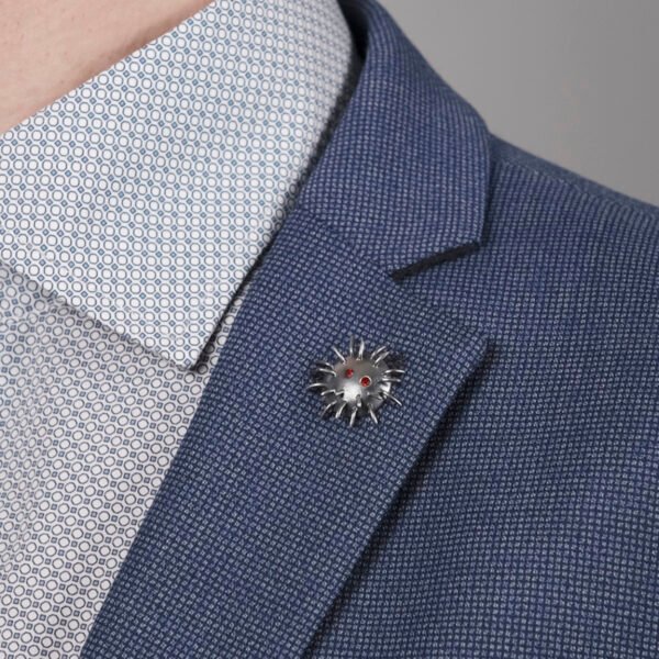 Silver Pin "Trickster" with Garnets
