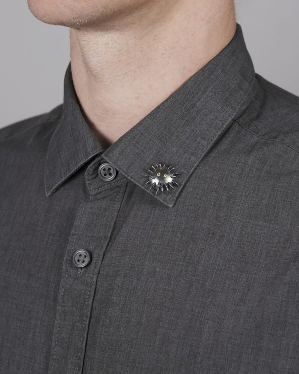 Silver Pin "Trickster" with Yellow Sapphires
