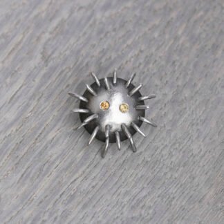 Silver Pin "Kratt" with Yellow Sapphires