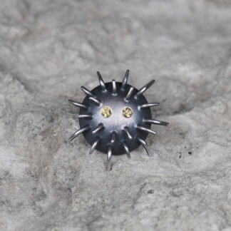 Silver Pin "Kratt" with Yellow Sapphires