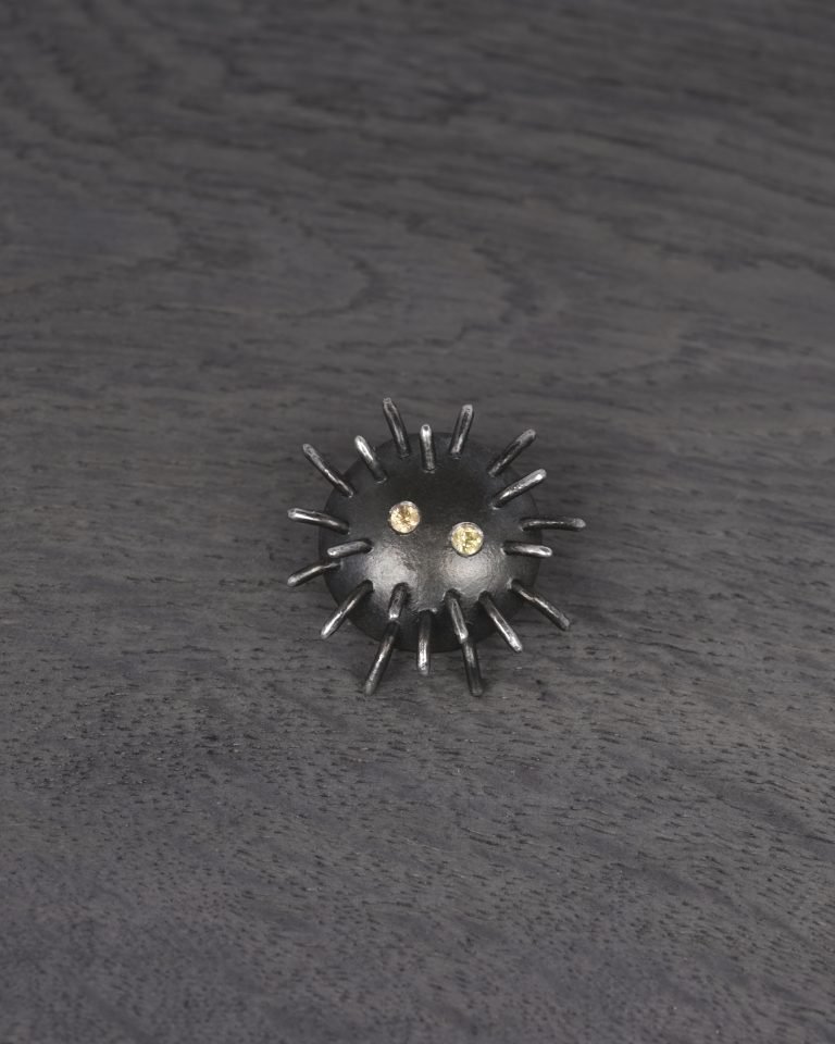 Silver Pin "Trickster" with Yellow Sapphires - Image 2