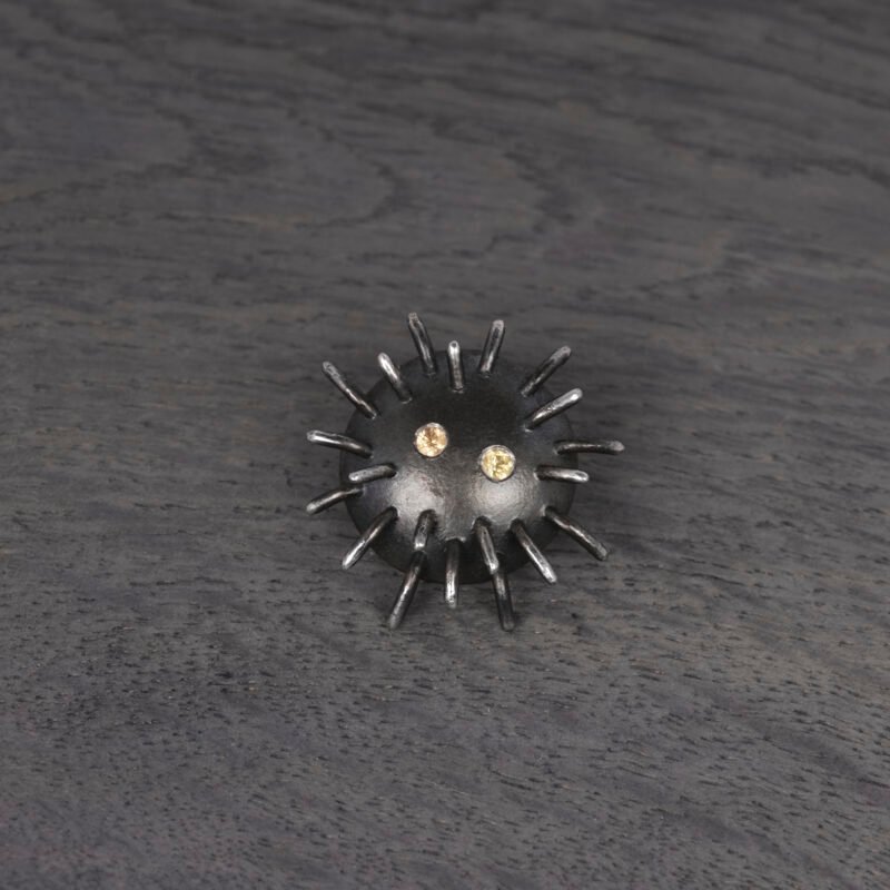 Silver Pin "Trickster" with Yellow Sapphires - Image 2