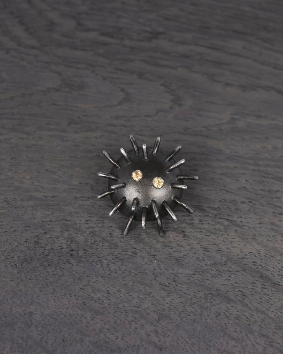 Silver Pin "Trickster" with Yellow Sapphires - Image 2