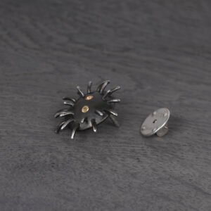 Silver Pin "Trickster" with Yellow Sapphires - Image 4