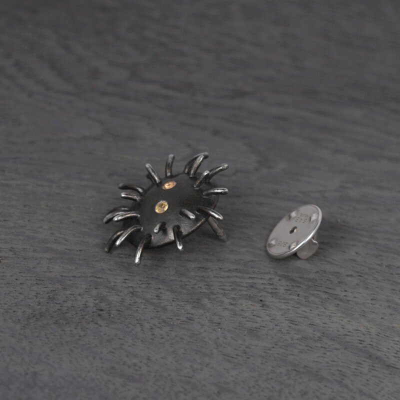 Silver Pin "Trickster" with Yellow Sapphires - Image 4
