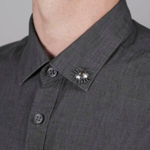 Silver Pin "Trickster" with Yellow Sapphires
