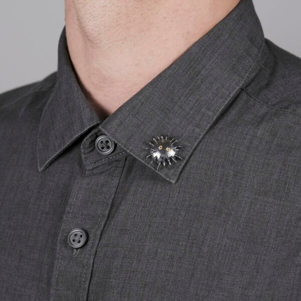 Silver Pin "Trickster" with Yellow Sapphires